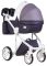 Коляска 2 в 1 Adamex Luciano кожа 100% Q262 темно-синий - сиреневый - белый