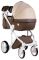 Коляска 2 в 1 Adamex Luciano кожа 100% Q266 коричневый - капучино - бежевый
