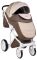 Коляска 2 в 1 Adamex Luciano кожа 100% Q266 коричневый - капучино - бежевый