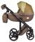 Коляска 2 в 1 Adamex Luciano кожа 100% Q267 коричневый - хаки - оливковый