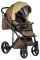 Коляска 2 в 1 Adamex Luciano кожа 100% Q267 коричневый - хаки - оливковый