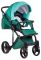 Коляска 2 в 1 Adamex Luciano кожа 100% Q270 изумрудный - темно-бирюзовый - светло-бирюзовый