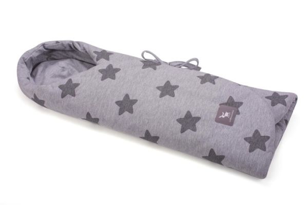 Конверт в коляску и автокресло Cottonmoose ODWF 439/28/49 серый (звезды) с серым меланж