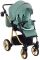 Коляска 2 в 1 Adamex Sierra Polar (Gold) шкіра 100% SR337 нефрит - нефрит (перфорація)