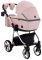 Коляска 2 в 1 Adamex Sierra Polar (Chrome) шкіра 100% SR331 світло-рожевий (пудра) перламутр