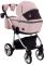 Коляска 2 в 1 Adamex Sierra Polar (Chrome) шкіра 100% SR331 світло-рожевий (пудра) перламутр