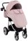 Коляска 2 в 1 Adamex Sierra Polar (Chrome) шкіра 100% SR331 світло-рожевий (пудра) перламутр
