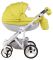 Коляска 2 в 1 Adamex Monte Deluxe Carbon кожа 100% 39S-B лимонный (белый карбон и рама)