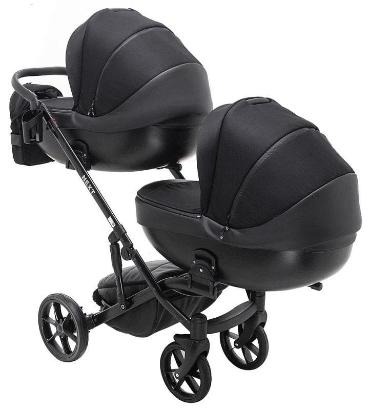 Коляска 2 в 1 для двойни Bair Next DUO Soft 02 черный