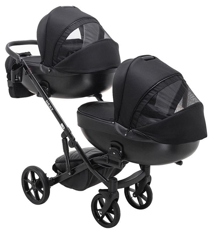 Коляска 2 в 1 для двойни Bair Next DUO Soft 02 черный