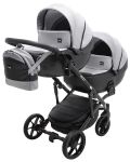 Коляска 2 в 1 для двойни Bair Next DUO Soft 31 серый