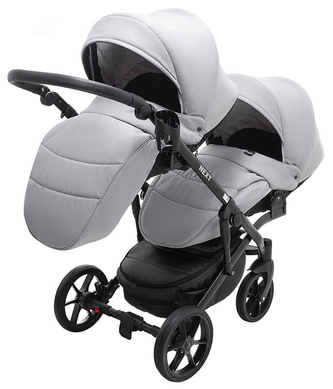 Коляска 2 в 1 для двойни Bair Next DUO Soft 31 серый