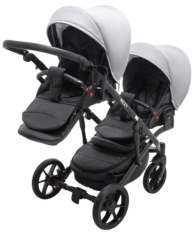 Коляска 2 в 1 для двойни Bair Next DUO Soft 31 серый