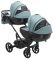 Коляска 2 в 1 для двійні Bair Next DUO Шкіра 100% 21 нефрит