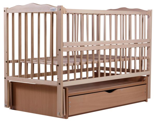 Ліжко Babyroom Веселка маятник, ящик, відкидний бік DVMYO-3 бук світлий (натуральний)