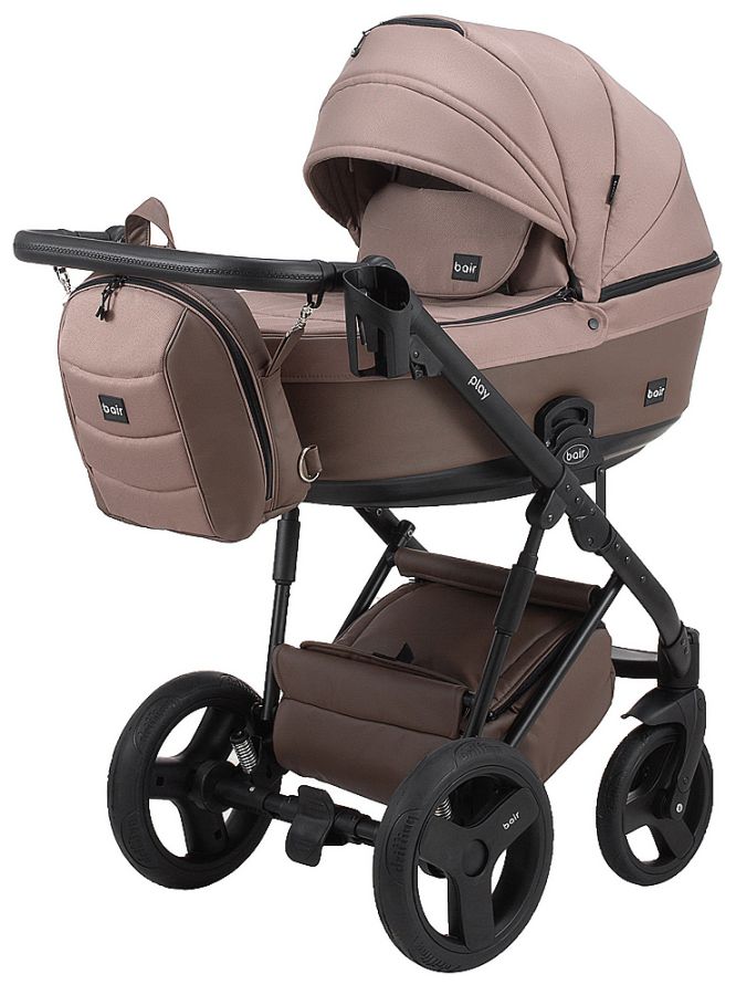 Коляска 2 в 1 Bair Play Plus Soft BPS-857 бежевый - капучино (кожа)