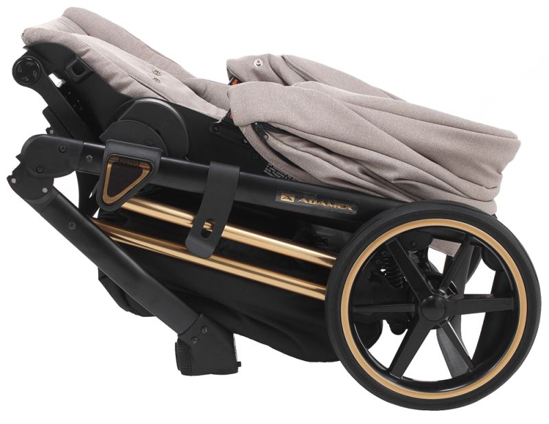Коляска 2 в 1 Adamex Belissa ECO кожа 100% SA-4 темно-серый
