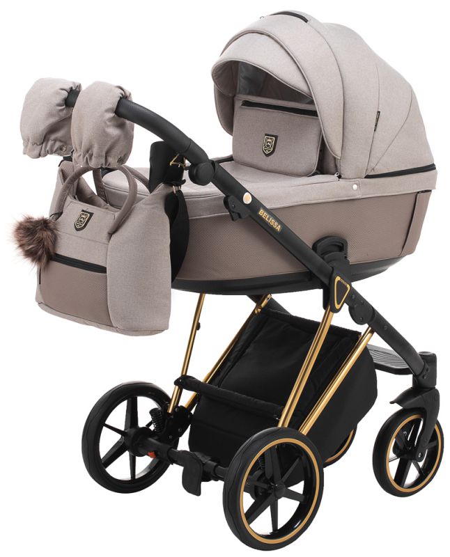 Коляска 2 в 1 Adamex Belissa ECO кожа 100% SA-4 темно-серый
