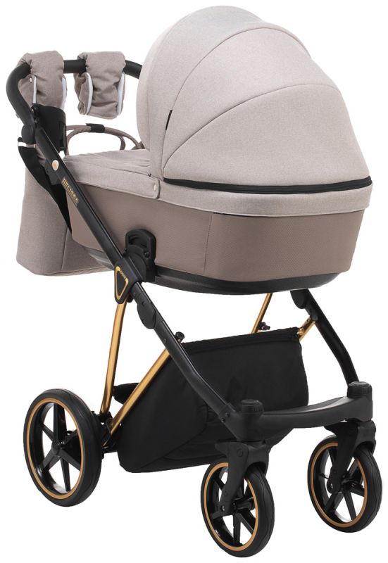 Коляска 2 в 1 Adamex Belissa ECO кожа 100% SA-4 темно-серый