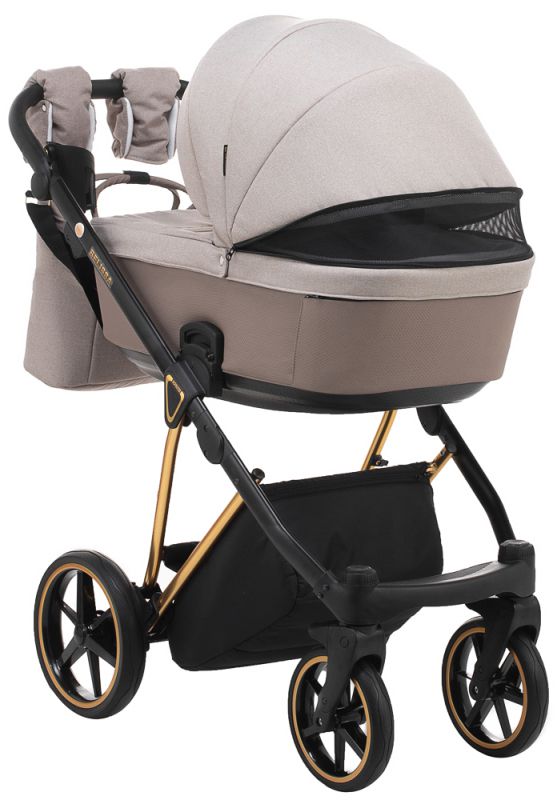 Коляска 2 в 1 Adamex Belissa ECO кожа 100% SA-4 темно-серый