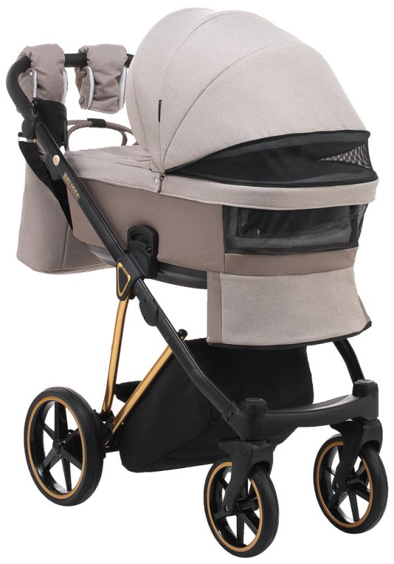 Коляска 2 в 1 Adamex Belissa ECO кожа 100% SA-4 темно-серый