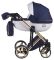 Коляска 2 в 1 Adamex Luciano Polar (Gold) Y809 білий (шкіра) – темно-синій