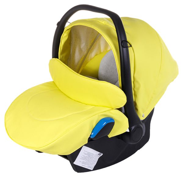 Автокрісло Adamex Kite шкіра 100% Q108 лимонна (чорний пластик)