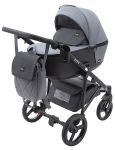Коляска 2 в 1 Bair City Soft 218 серый - черная кожа