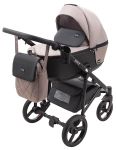 Коляска 2 в 1 Bair City Soft 455 капучино - черная кожа