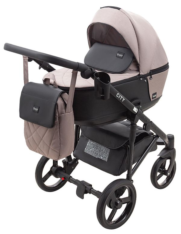 Коляска 2 в 1 Bair City Soft 455 капучино - черная кожа Коляска 2 в 1 Bair City Soft 455 капучино - черная кожа
