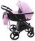 Коляска 2 в 1 Bair City кожа 100% 13 розовый (пудра) - черный