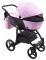 Коляска 2 в 1 Bair City кожа 100% 13 розовый (пудра) - черный