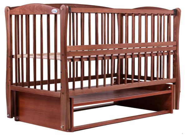 Кровать Babyroom Елит резьба, маятник, откидной бок DER-6  бук тик Кровать Babyroom Елит резьба, маятник, откидной бок DER-6  бук тик