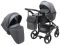 Коляска 2 в 1 Bair City кожа 100% 19 графит (перламутр) - черный