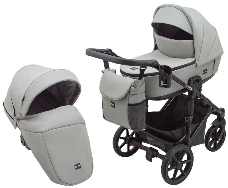 Коляска 2 в 1 Bair Ultra ECO U-45 светло-серый