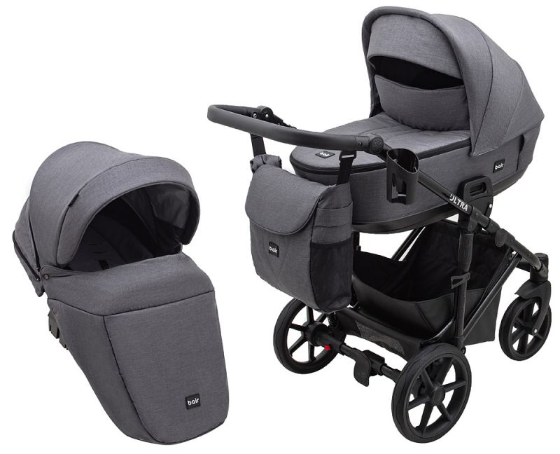 Коляска 2 в 1 Bair Ultra Soft U-219 графит
