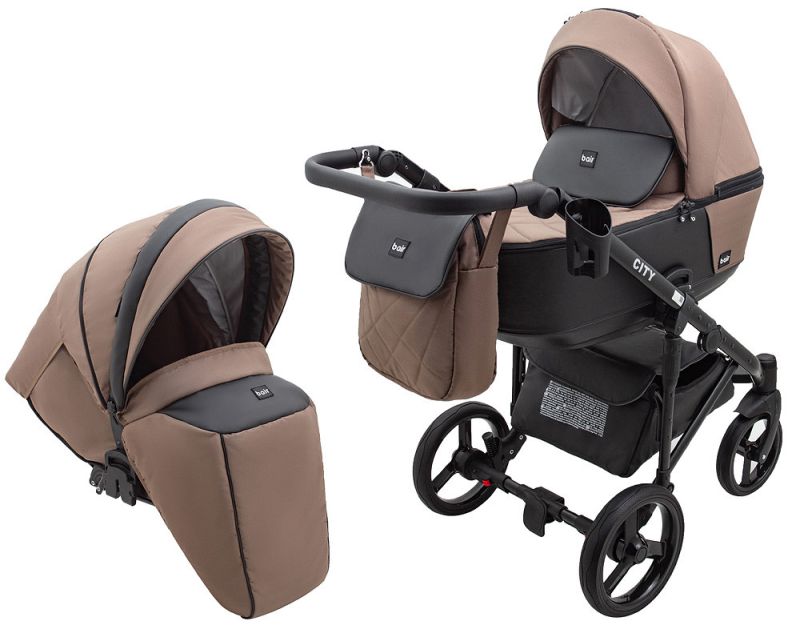 Коляска 2 в 1 Bair City Soft 273 капучино / черный
