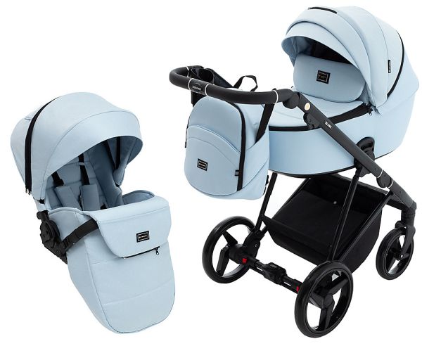 Коляска 2 в 1 Adamex Blanc Tip PS-24 світло-блакитний/блакитний