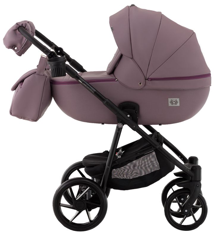 Коляска 2 в 1 Adamex Hybryd Plus шкіра 100% BR332 бузковий