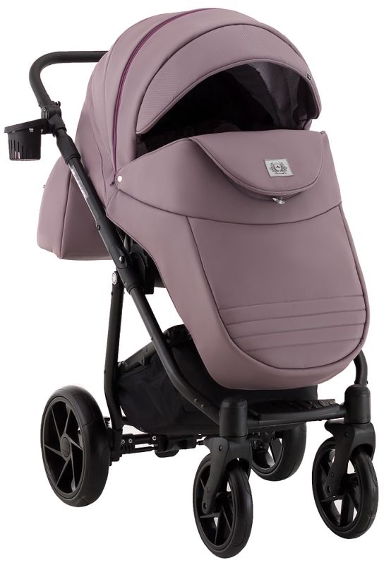 Коляска 2 в 1 Adamex Hybryd Plus шкіра 100% BR332 бузковий