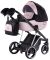 Коляска 2 в 1 Adamex Mimi Polar (Chrome) Y839-A чорний (люрікс) - рожевий (пудра) шкіра (видавлена точка)