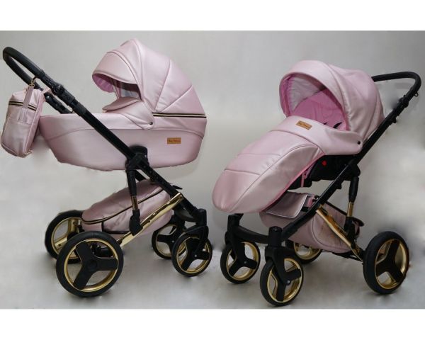Коляска 2 в 1 Mikrus Onyx 48 рожевий глянець