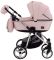 Коляска 2 в 1 Adamex Sierra Polar (Chrome) шкіра 100% SR331 світло-рожевий (пудра) перламутр