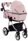 Коляска 2 в 1 Adamex Sierra Polar (Chrome) шкіра 100% SR331 світло-рожевий (пудра) перламутр