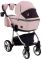 Коляска 2 в 1 Adamex Sierra Polar (Chrome) шкіра 100% SR331 світло-рожевий (пудра) перламутр
