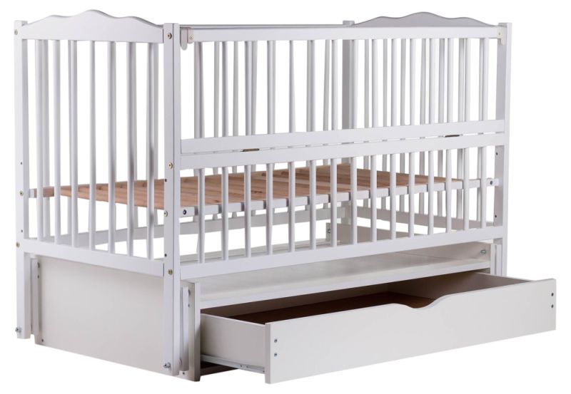 Кровать Babyroom Радуга маятник, ящик, откидной бок DVMYO-3  бук белый