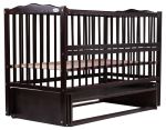 Ліжко Babyroom Веселка маятник, відкидний бік DVMO-2 бук венге