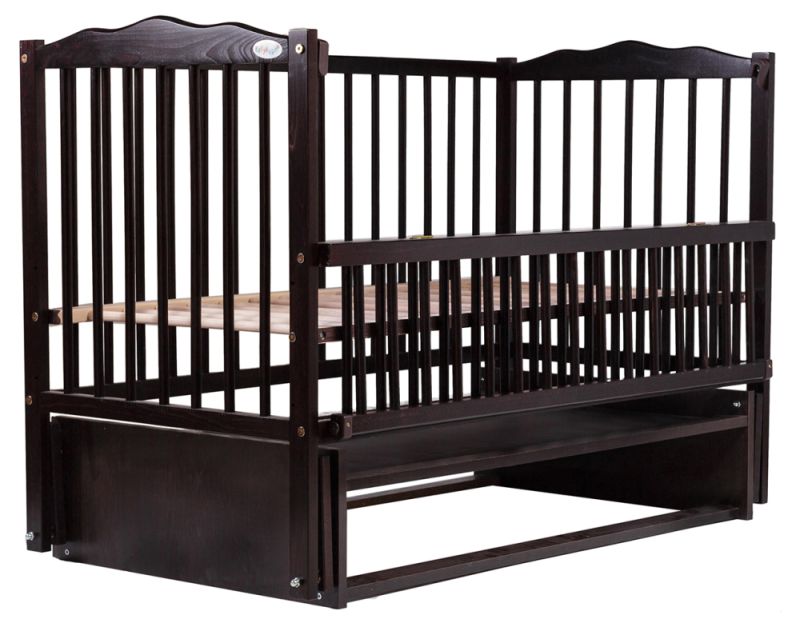 Кровать Babyroom Радуга маятник, откидной бок DVMO-2  бук венге