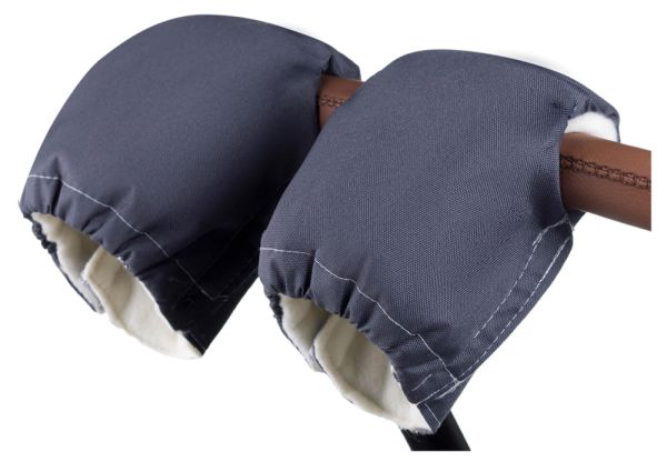 Рукавиці Babyroom на коляску  графіт (білий фліс)