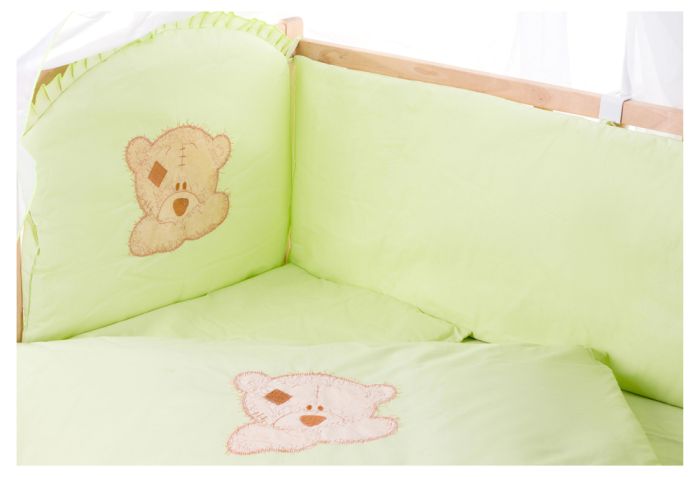 Детская постель Qvatro Gold AG-08 аппликация  салатовый (мишка мордочка штопаная)